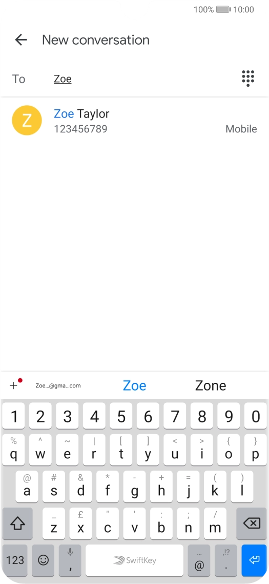 Press the required contact.