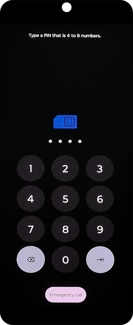 If you're asked to key in your PIN, do so and press arrow right. The default PIN is 1111.