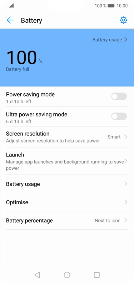 Press the indicator next to the required setting to turn on the function.