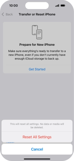 Press Reset All Settings.