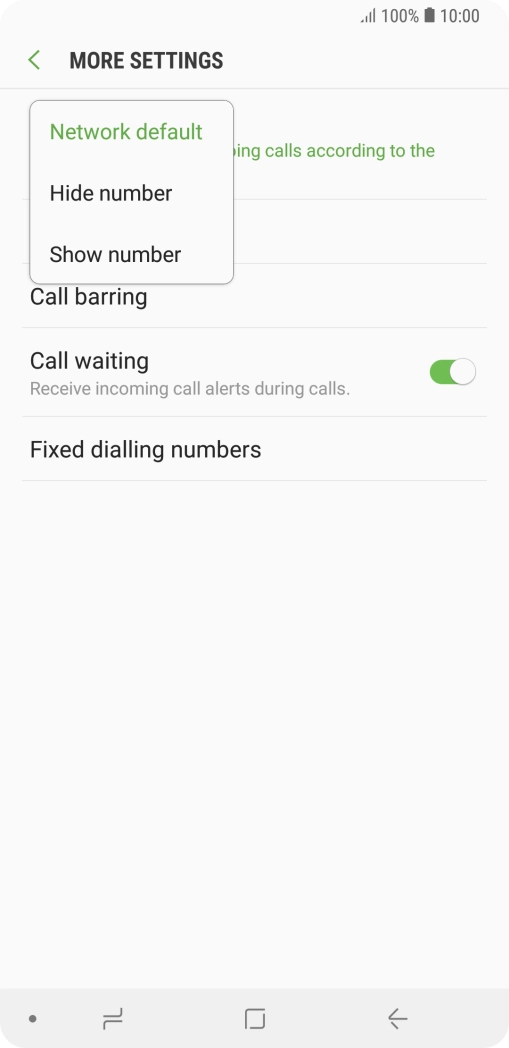Press Show number to turn on caller identification.