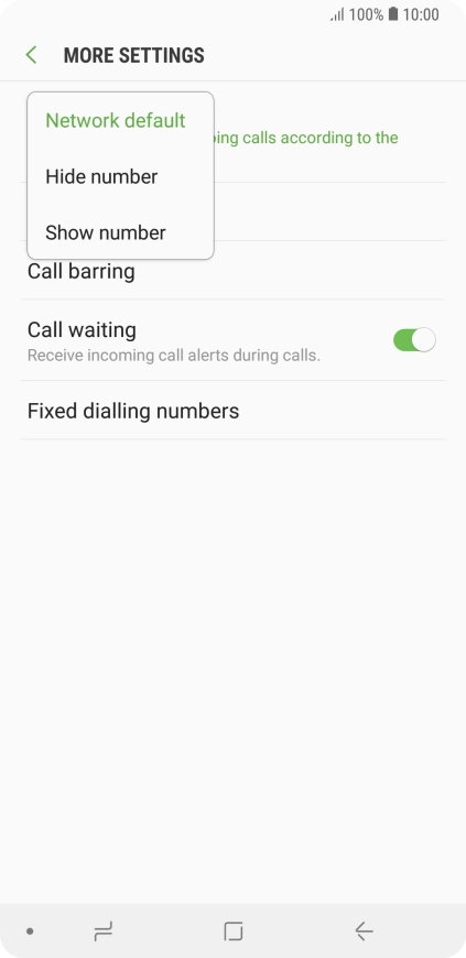 Press Show number to turn on caller identification.