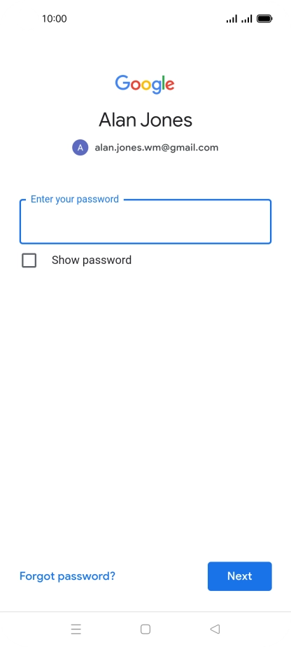 Press the field below 