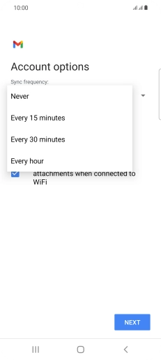 Press the required setting.