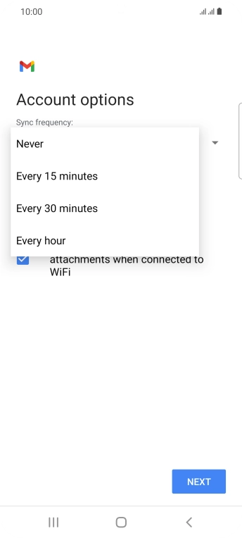 Press the required setting.