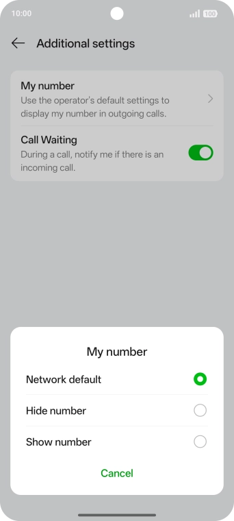 Press Show number to turn on caller identification.