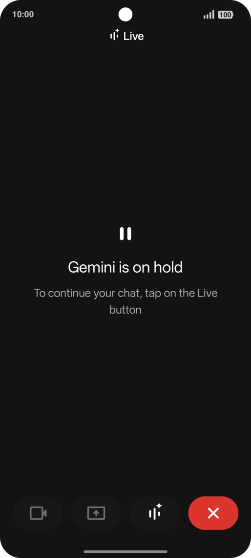 To resume the conversation, press the resume icon.
