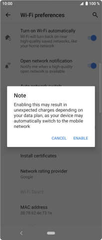 If you turn on the function, press ENABLE.