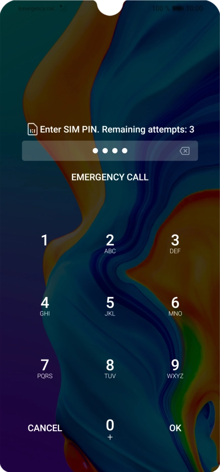If you're asked to key in your PIN, do so and press OK. The default PIN is 1111.