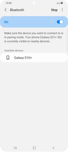 Press the required Bluetooth device and follow the instructions on the screen to pair the device with your phone.