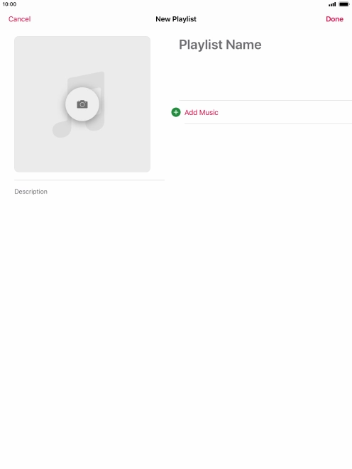 Press the text input field and key in a name for the playlist.