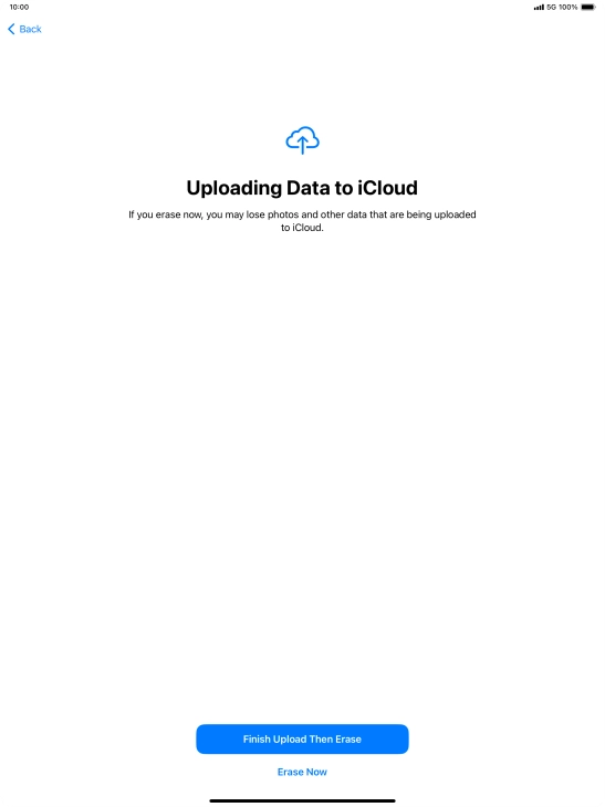 Press the required setting.