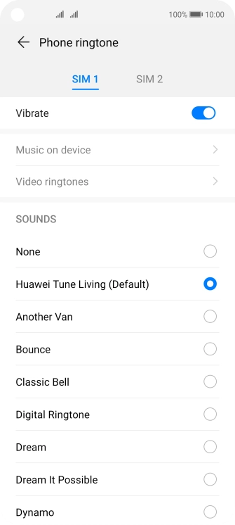 Press the required SIM.