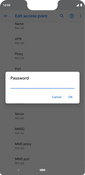 Key in secure and press OK.