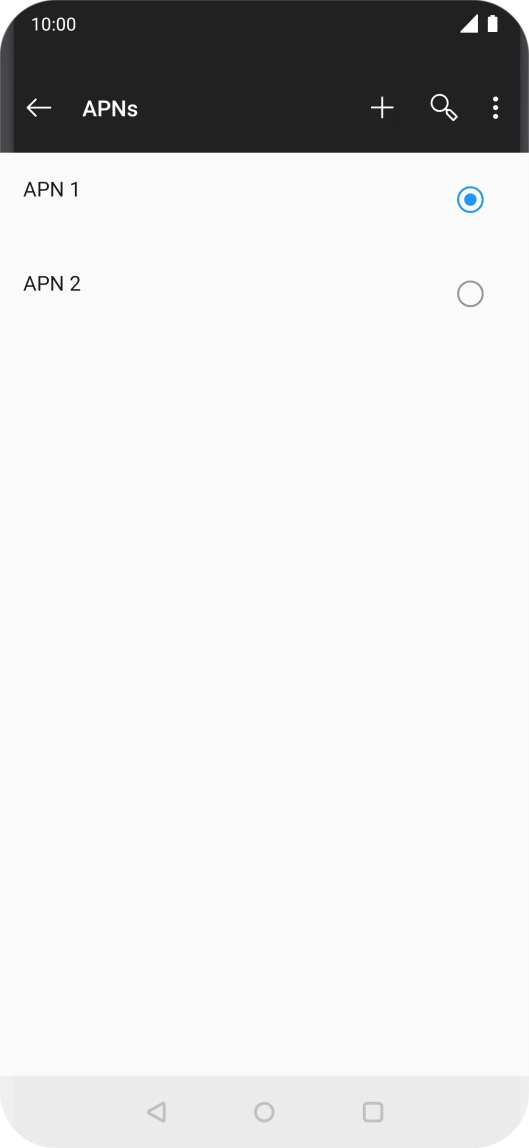 Press the field next to the data connection to activate it.