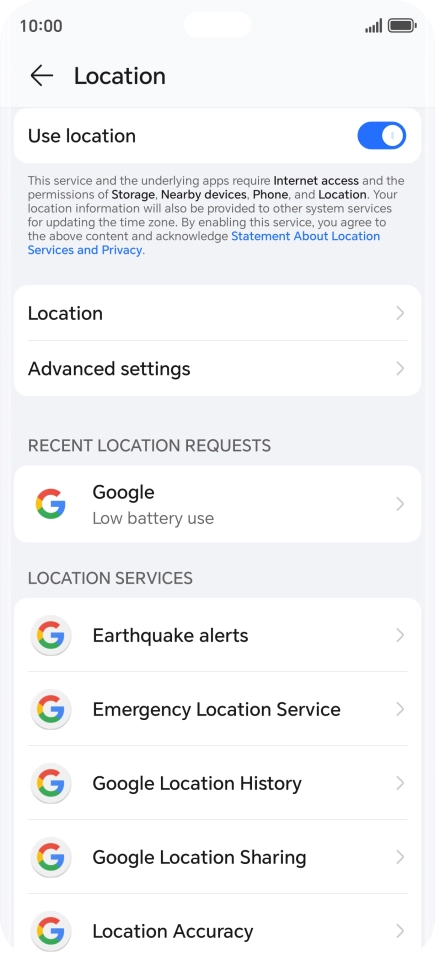 Press Location Accuracy.