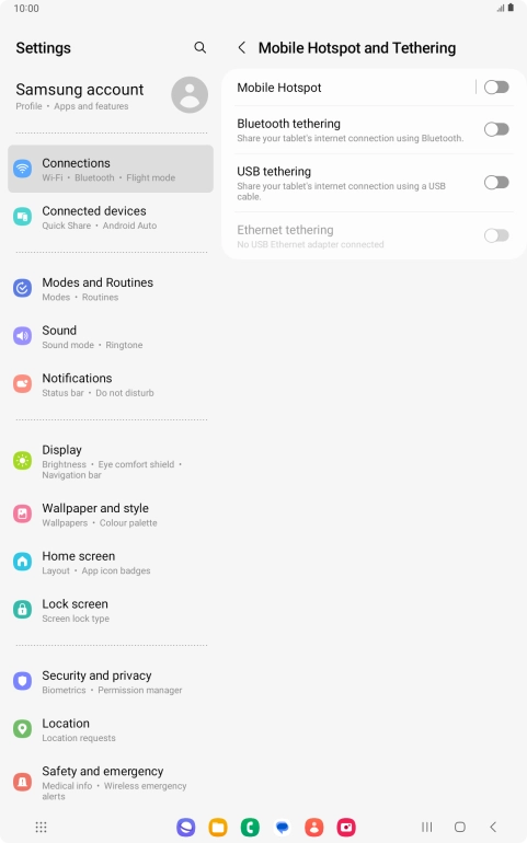 Press Mobile Hotspot.