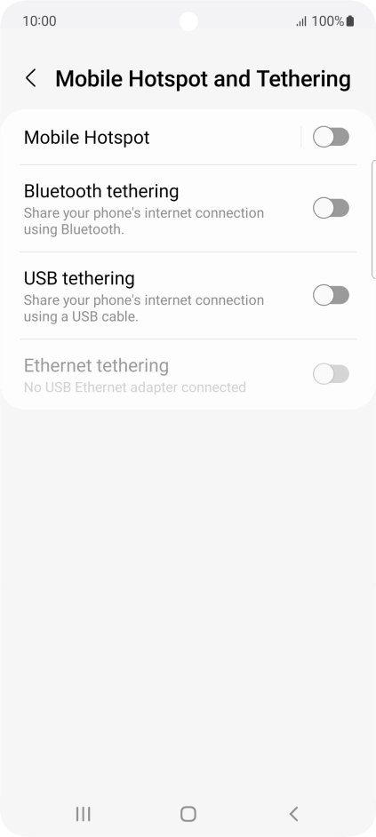 Press Mobile Hotspot.