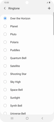 Press the add ring tone icon.
