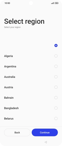 Press the required region.