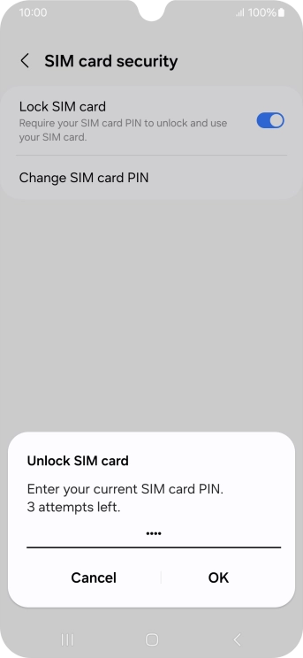 Key in your PIN and press OK. The default PIN is 1111.