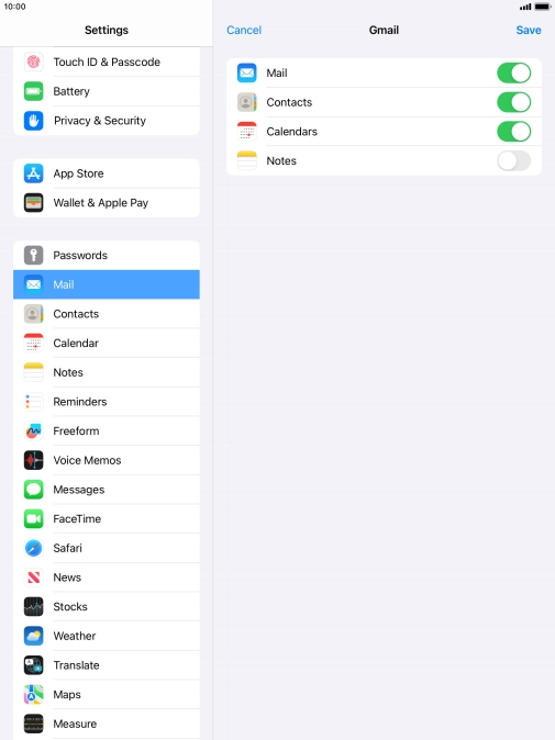 If this screen is displayed, you email account has been recognised and set up automatically. Follow the instructions on the screen to key in more information and finish setting up your tablet.
