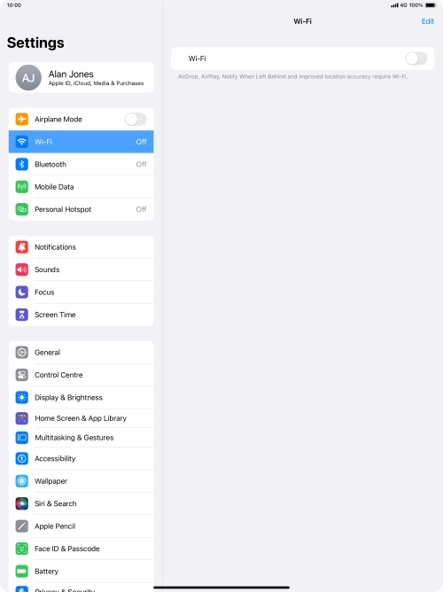 Press the indicator next to 