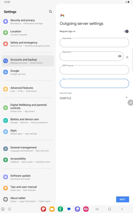 Press the drop down list below 