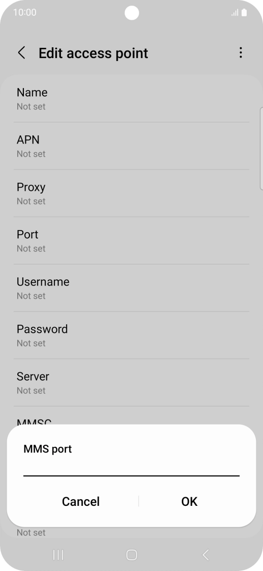 Key in 8080 and press OK.