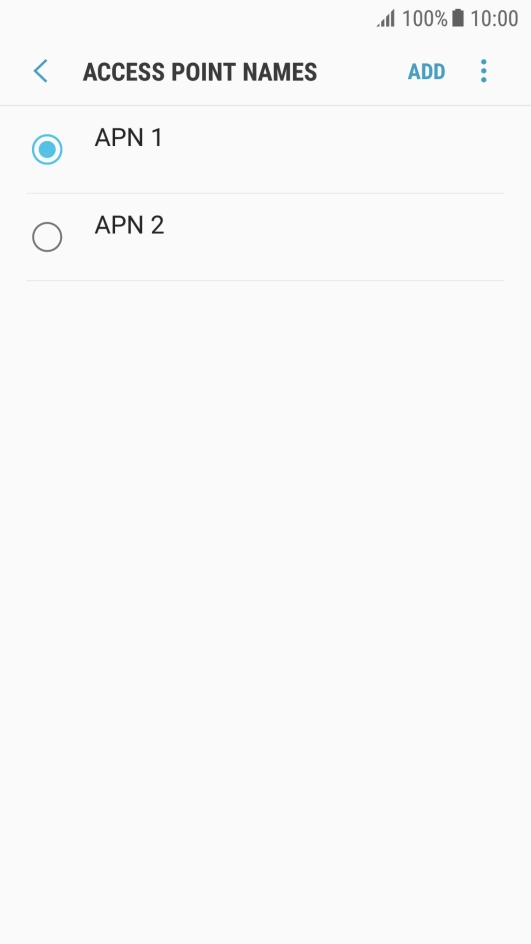 Press the field next to the data connection to activate it.