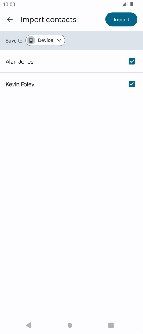 Press the fields next to the required contacts.