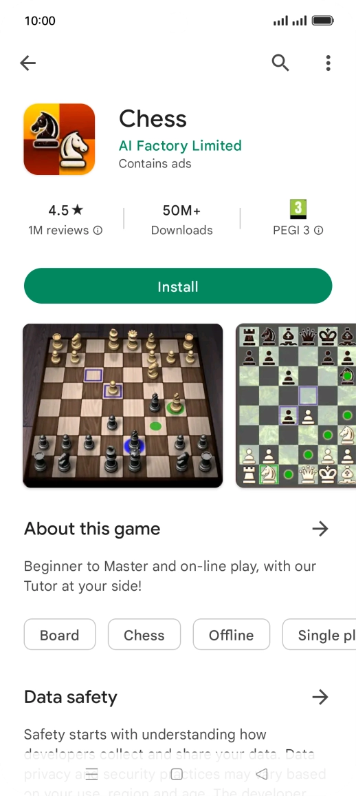 Press Install and follow the instructions on the screen to install the app.