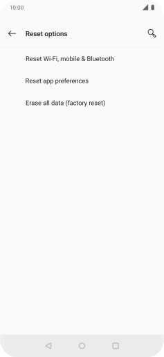 Press Erase all data (factory reset).