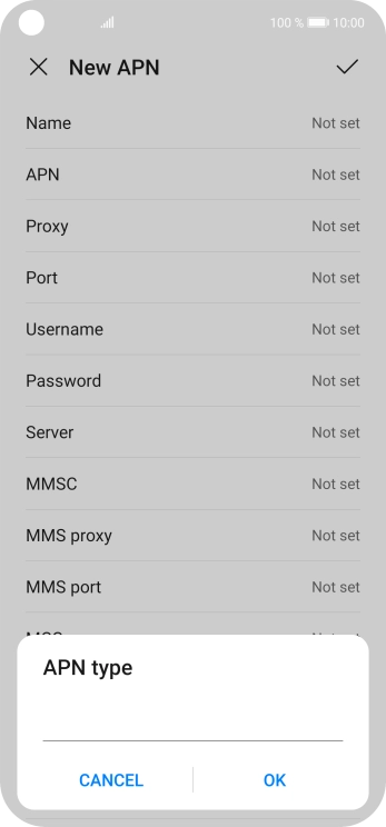 Key in default and press OK.