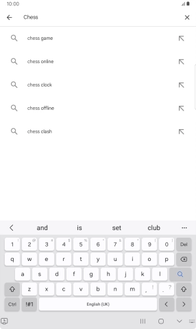 Key in the name or subject of the required app and press the search icon.