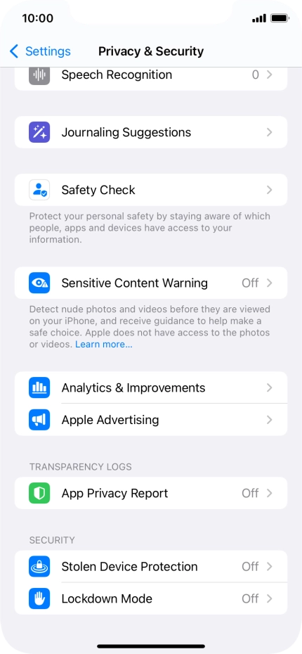 Press App Privacy Report.