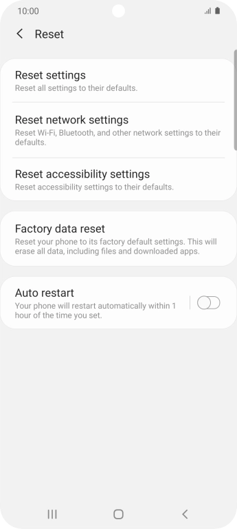 Press Factory data reset.