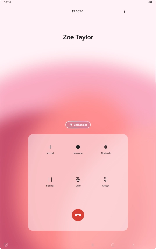 Press Call assist during a call.