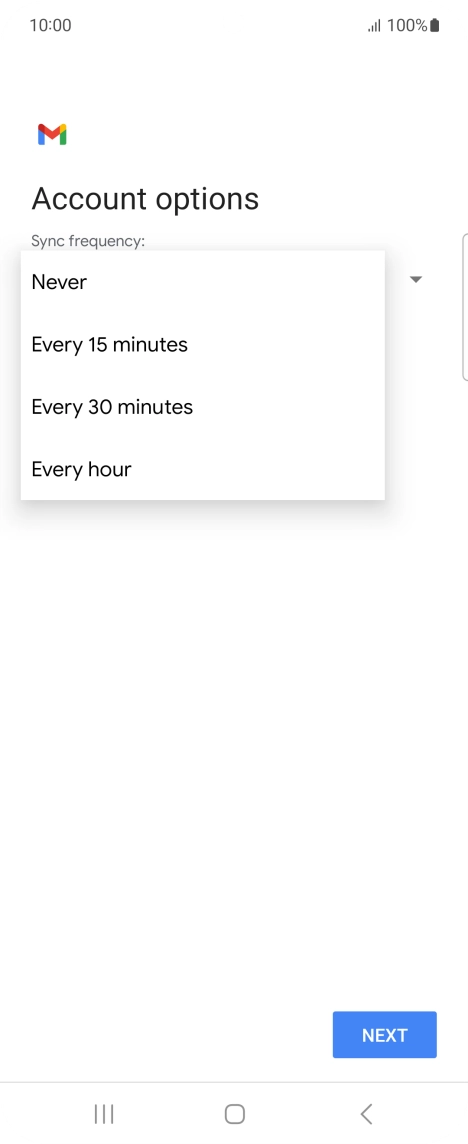 Press the required setting.