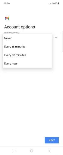 Press the required setting.