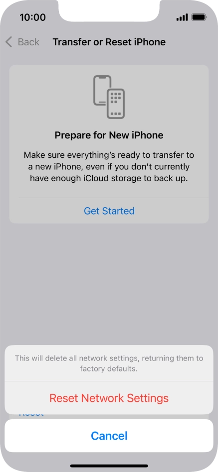 Press Reset Network Settings.