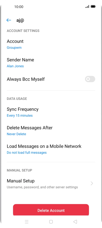 Press Account and key in the required name.