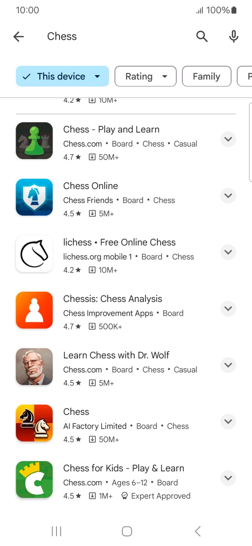Press the required app.
