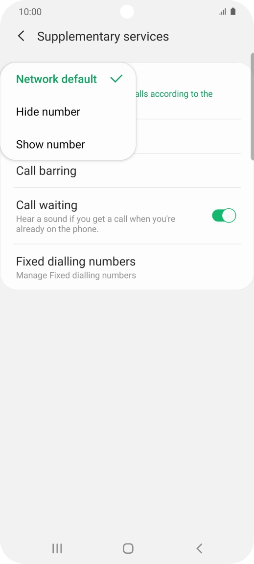 Press Show number to turn on caller identification.