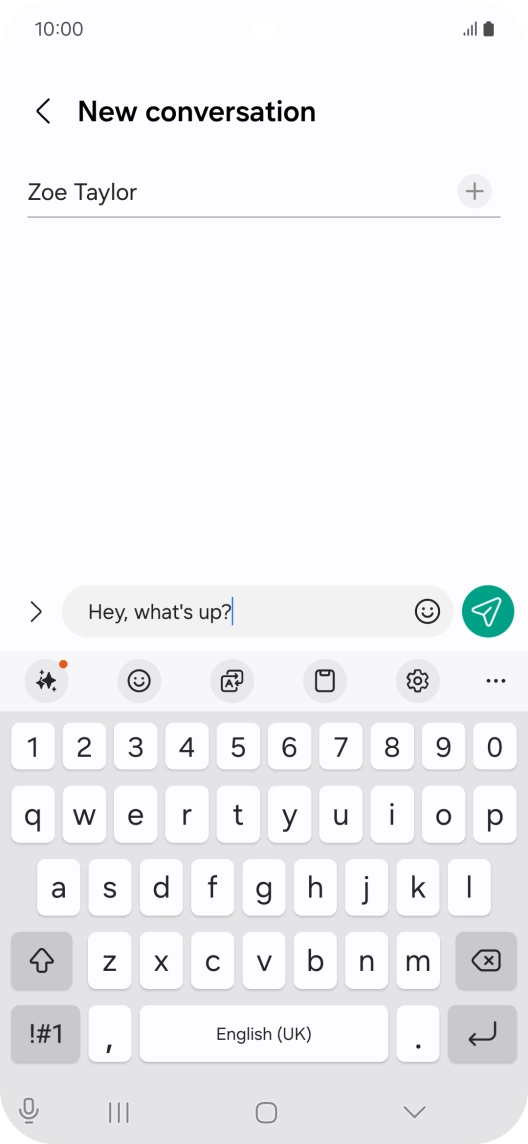 Create a new message and write the required text.