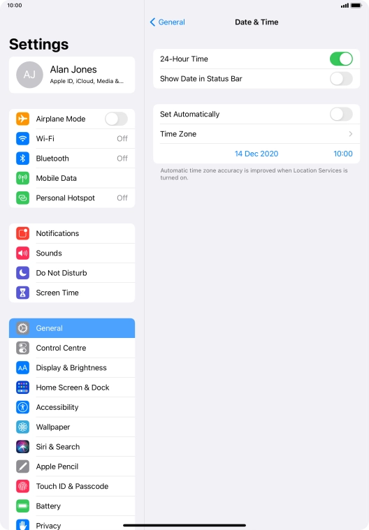 Press the indicator next to 