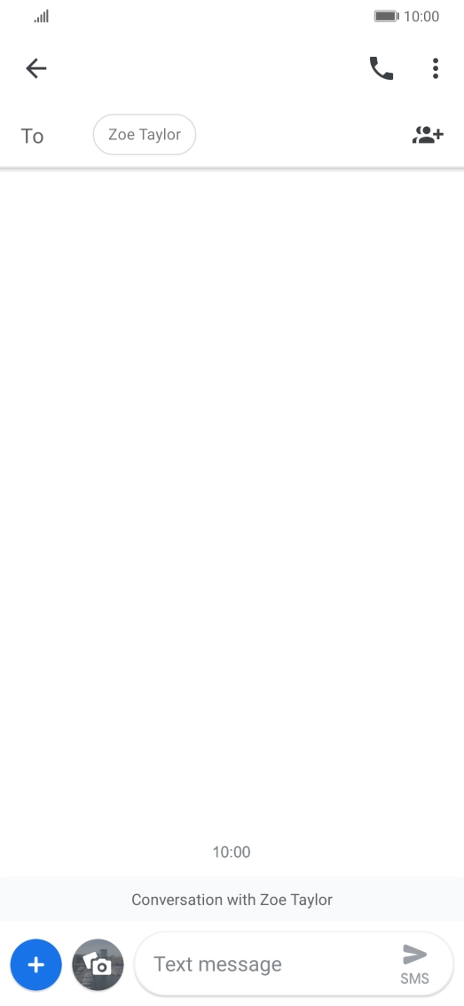 Press the text input field and write the text for your SMS.