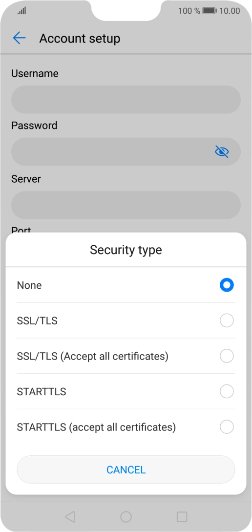 Press None to turn off the function.