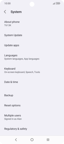 Press Reset options.