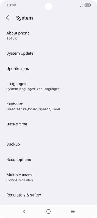 Press Reset options.